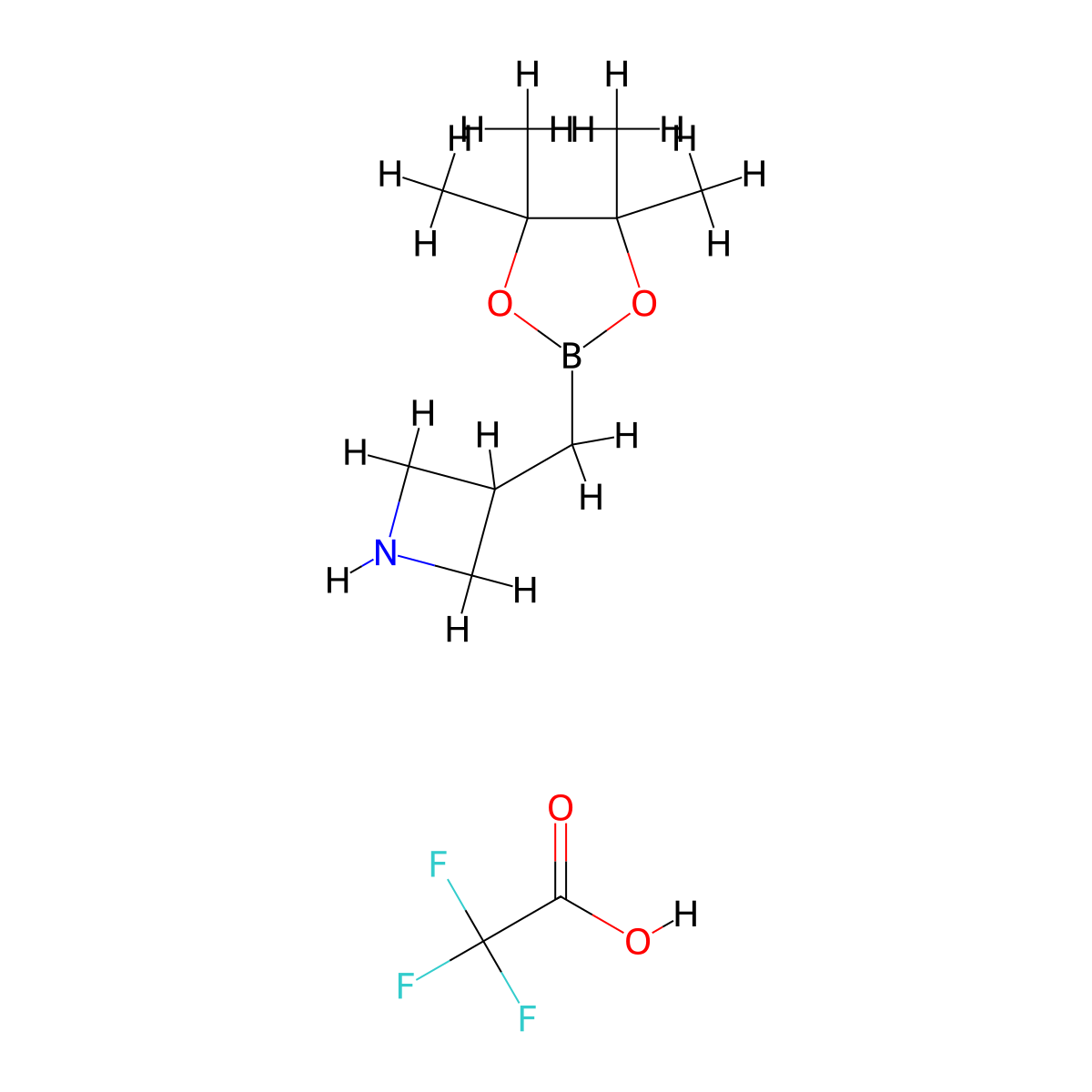 3-[(4,4,5,5-Tetramethyl-1,3,2-dioxaborolan-2-yl)methyl]azetidine;2,2,2-trifluoroacetic acid molecular structure, CAS 2365173-91-5
