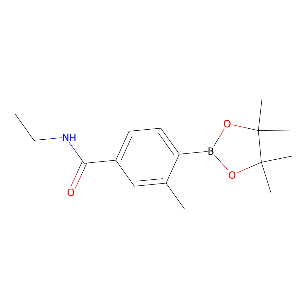 N-Ethyl-3-methyl-4-(tetramethyl-1,3,2-dioxaborolan-2-yl)benzamide molecular structure, CAS 2365191-44-0