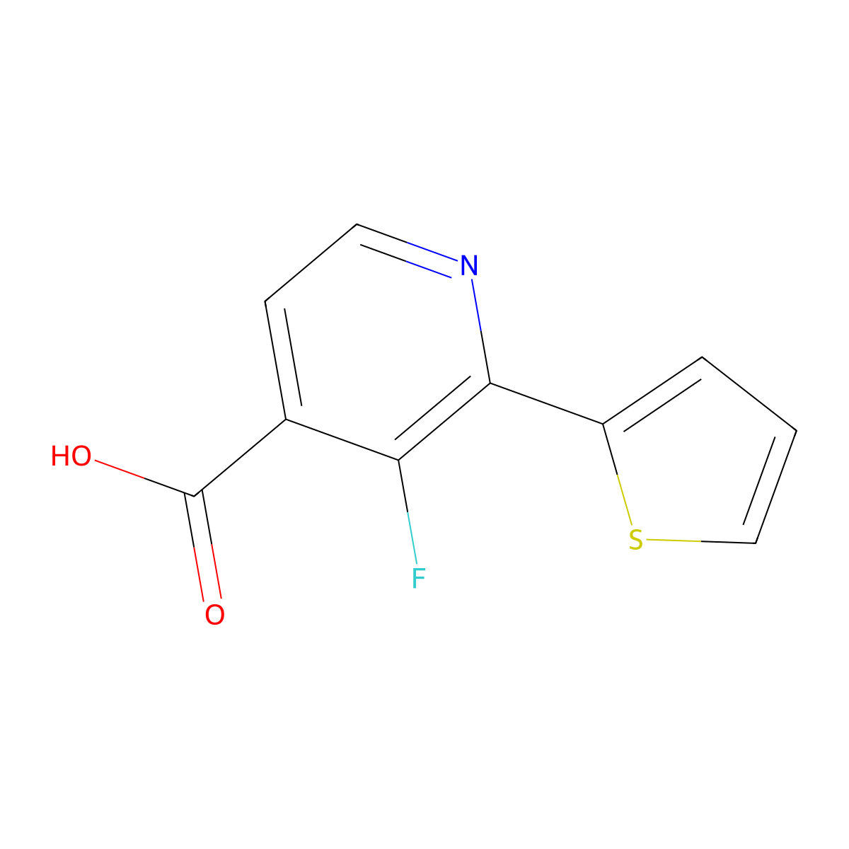 3-Fluoro-2-(thiophen-2-yl)isonicotinic acid molecular structure, CAS 2365228-61-9