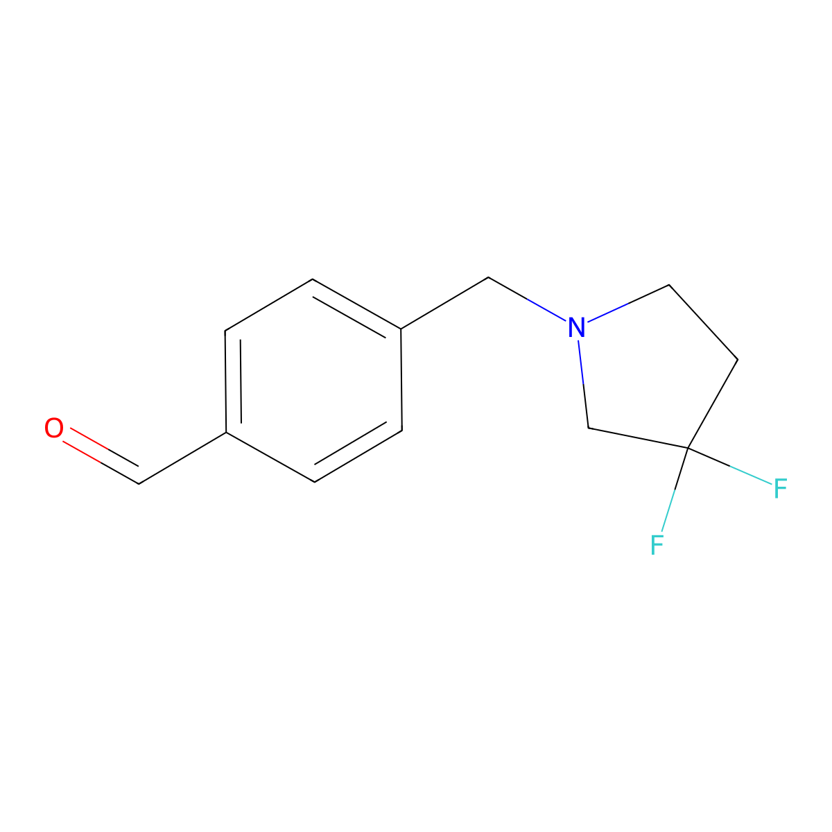 4-((3,3-Difluoropyrrolidin-1-yl)methyl)benzaldehyde molecular structure, CAS 2365228-78-8