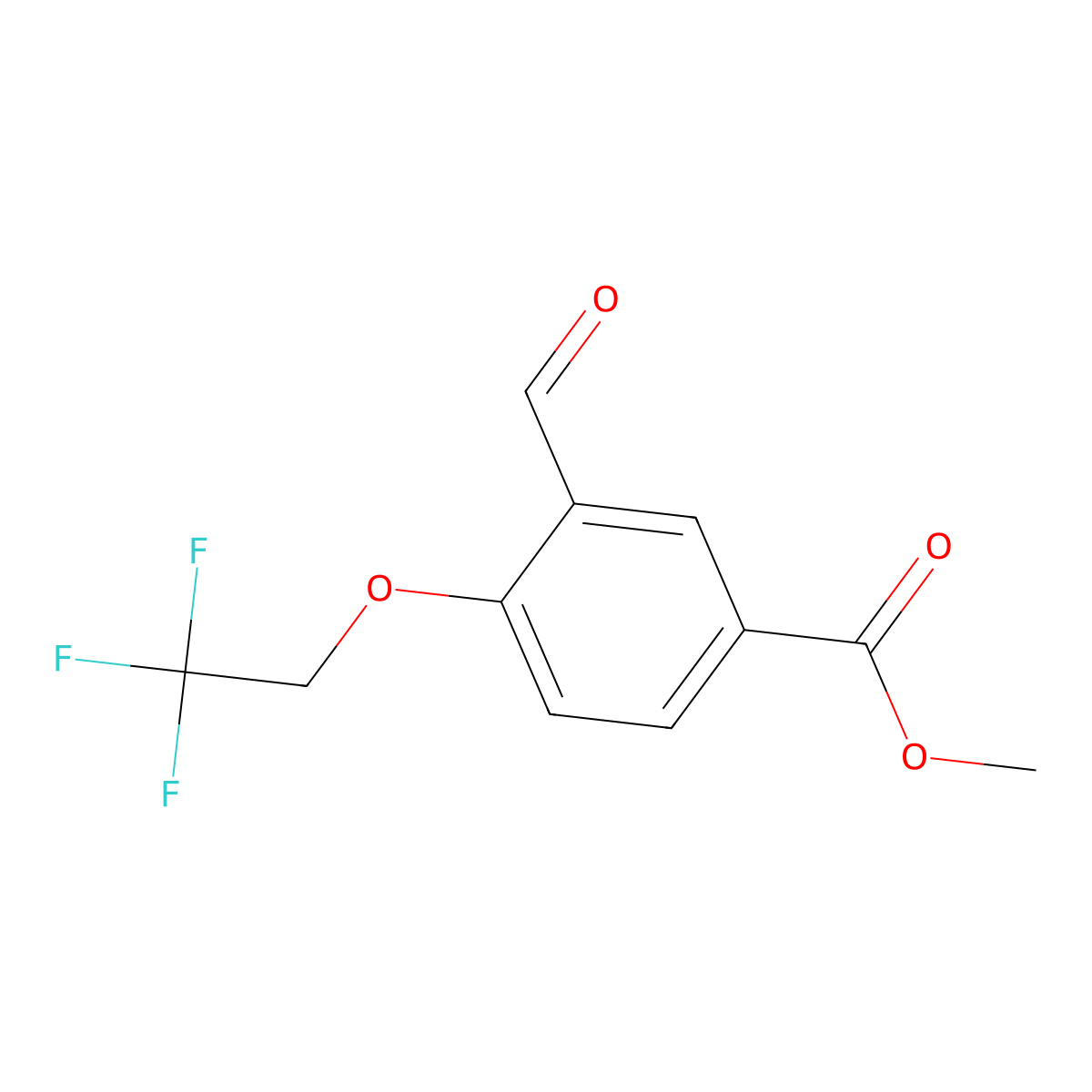 Methyl 3-formyl-4-(2,2,2-trifluoroethoxy)benzoate molecular structure, CAS 2365228-82-4