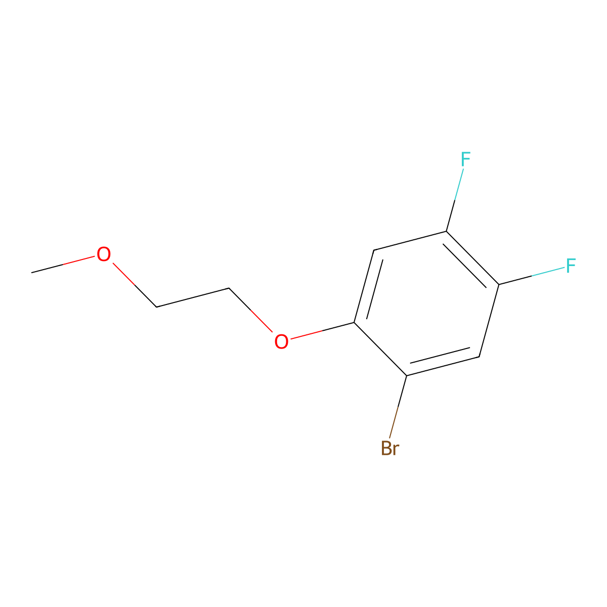 1-Bromo-4,5-difluoro-2-(2-methoxyethoxy)benzene molecular structure, CAS 2365228-86-8