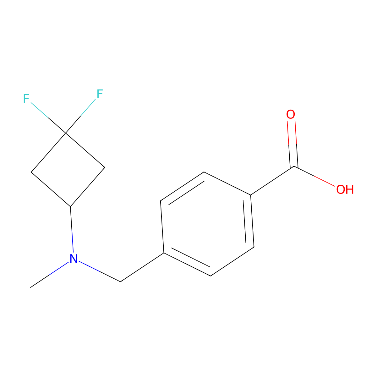 4-(((3,3-Difluorocyclobutyl)(methyl)amino)methyl)benzoic acid molecular structure, CAS 2365228-87-9