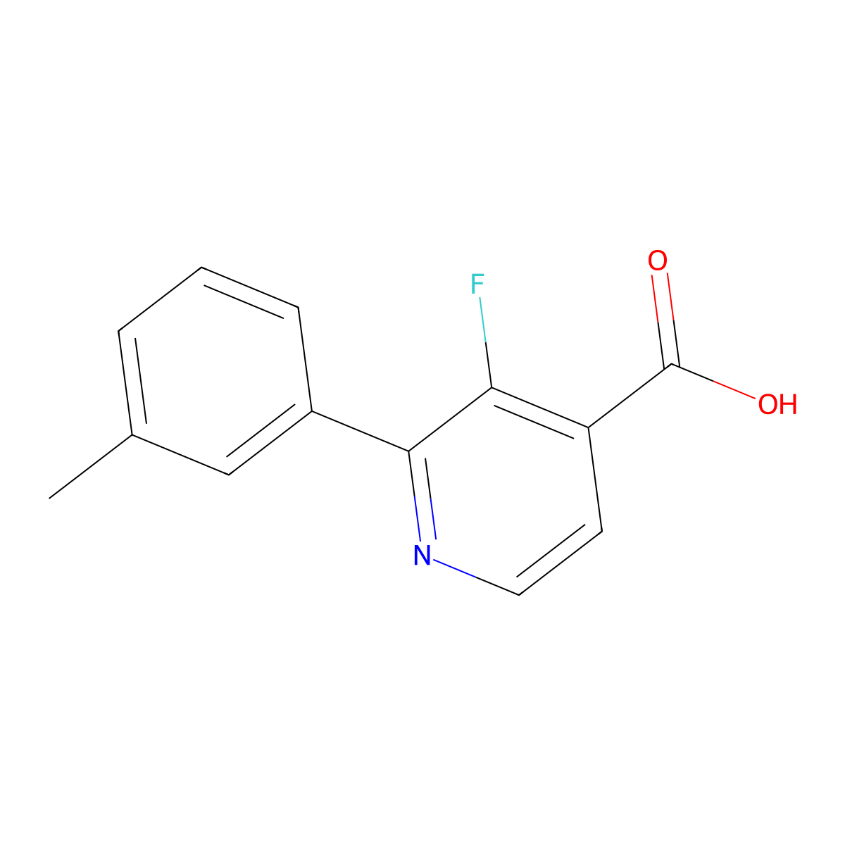 3-Fluoro-2-(m-tolyl)isonicotinic acid molecular structure, CAS 2365228-96-0