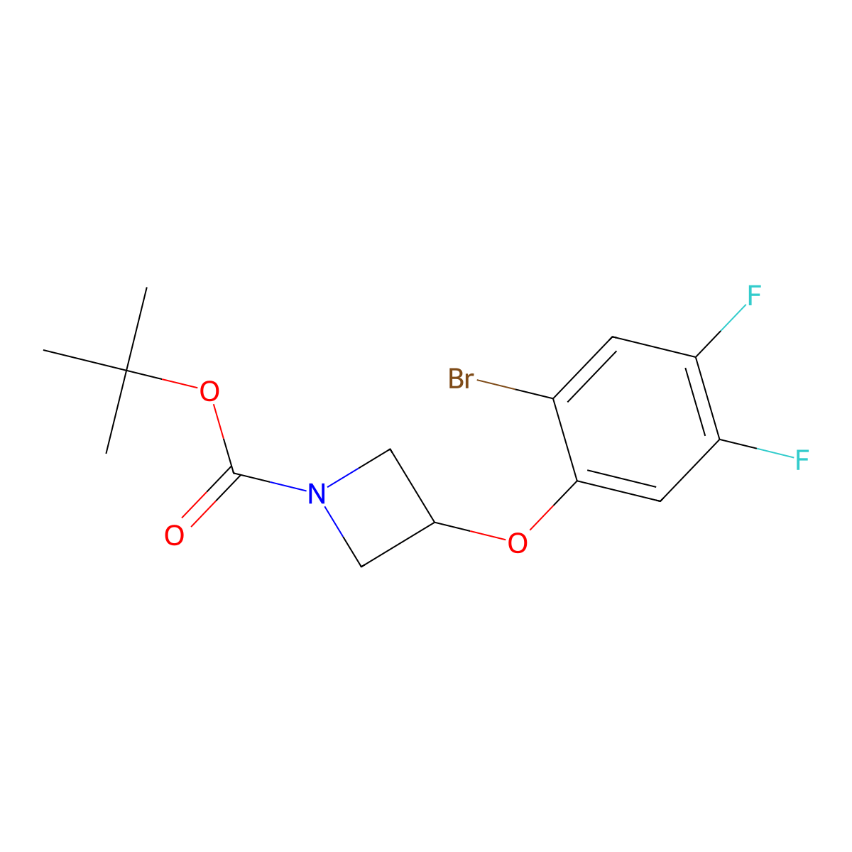 tert-Butyl 3-(2-bromo-4,5-difluorophenoxy)azetidine-1-carboxylate molecular structure, CAS 2365229-07-6