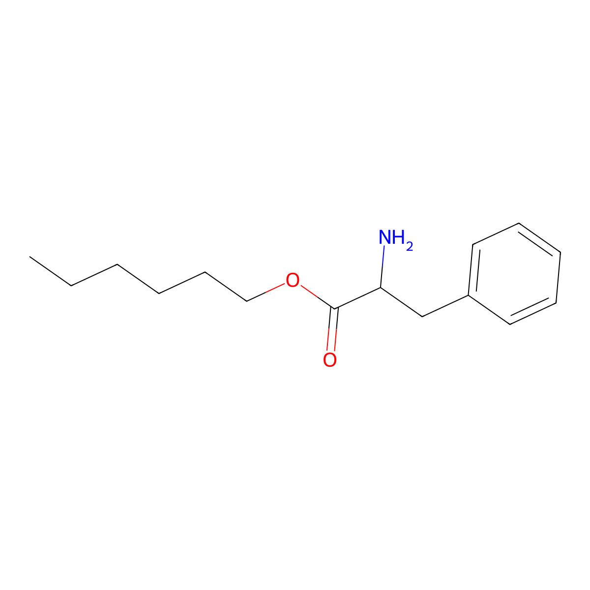 Hexyl 2-amino-3-phenylpropanoate molecular structure, CAS 2365321-25-9