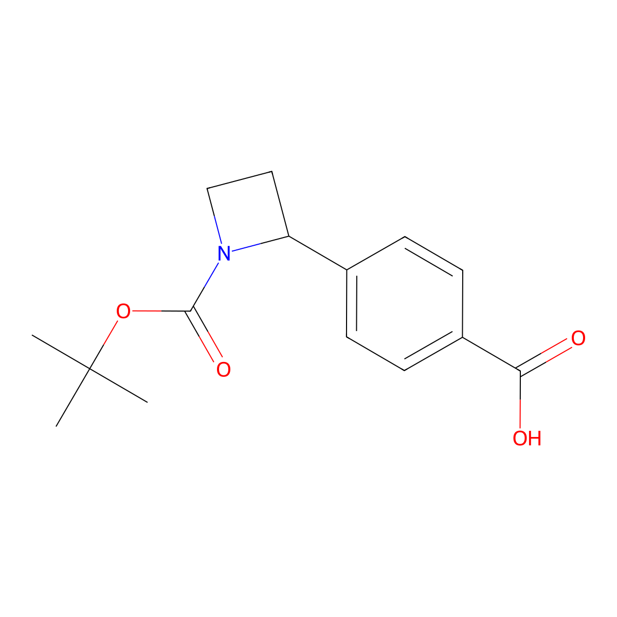 4-(1-(Tert-butoxycarbonyl)azetidin-2-yl)benzoic acid molecular structure, CAS 2365381-05-9