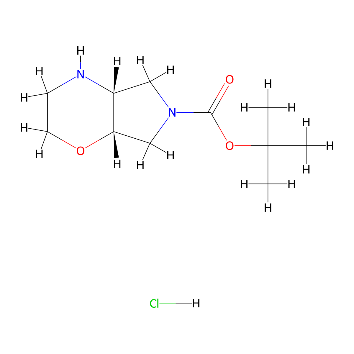 tert-Butyl (4aR,7aS)-hexahydropyrrolo[3,4-b][1,4]oxazine-6(2H)-carboxylate hydrochloride molecular structure, CAS 2365390-56-1