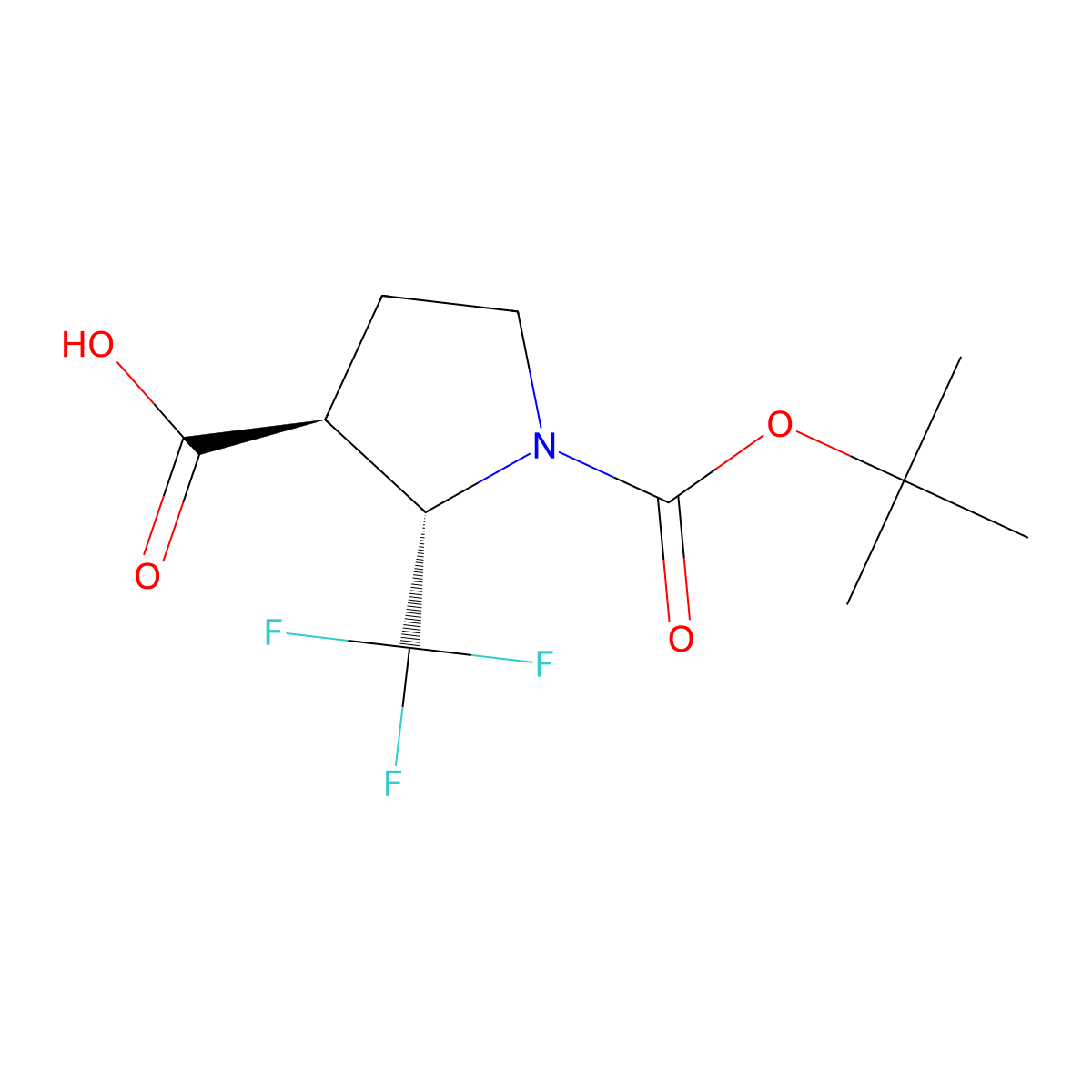 trans-2-Trifluoromethyl-pyrrolidine-1,3-dicarboxylic acid 1-tert-butyl ester molecular structure, CAS 2365390-66-3