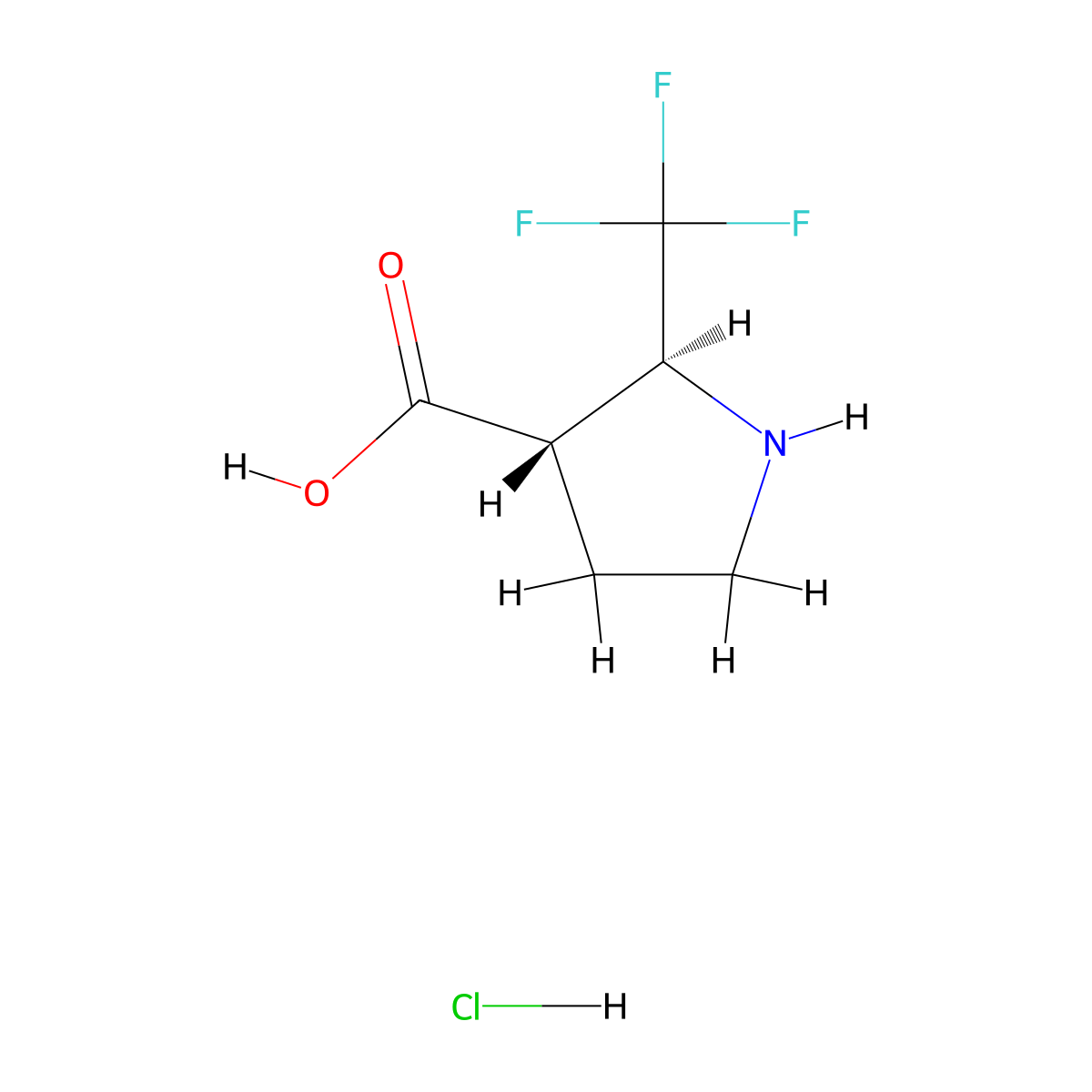 trans-2-Trifluoromethyl-pyrrolidine-3-carboxylic acid hydrochloride molecular structure, CAS 2365390-84-5