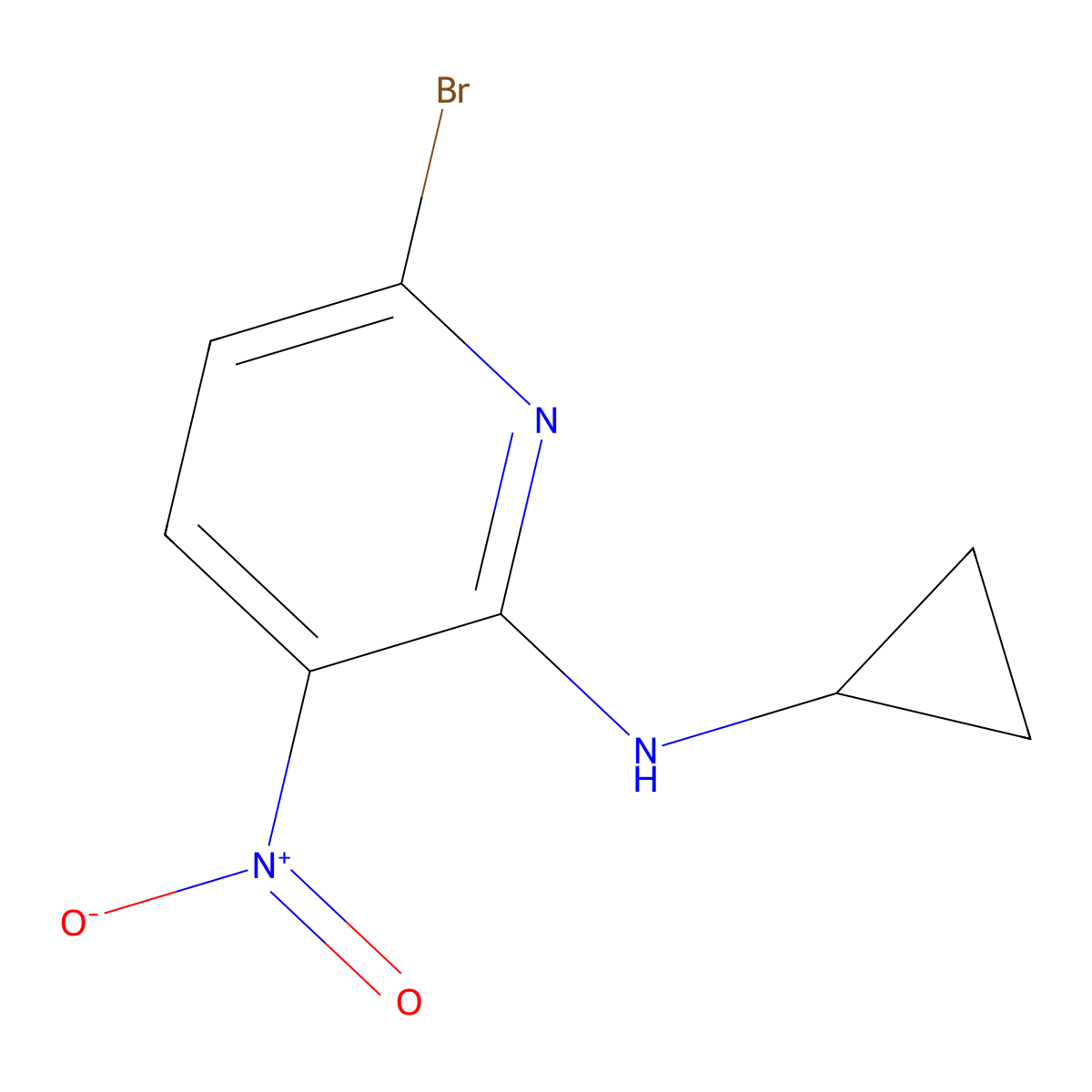 6-Bromo-2-cyclopropylamino-3-nitropyridine molecular structure, CAS 2365418-31-9