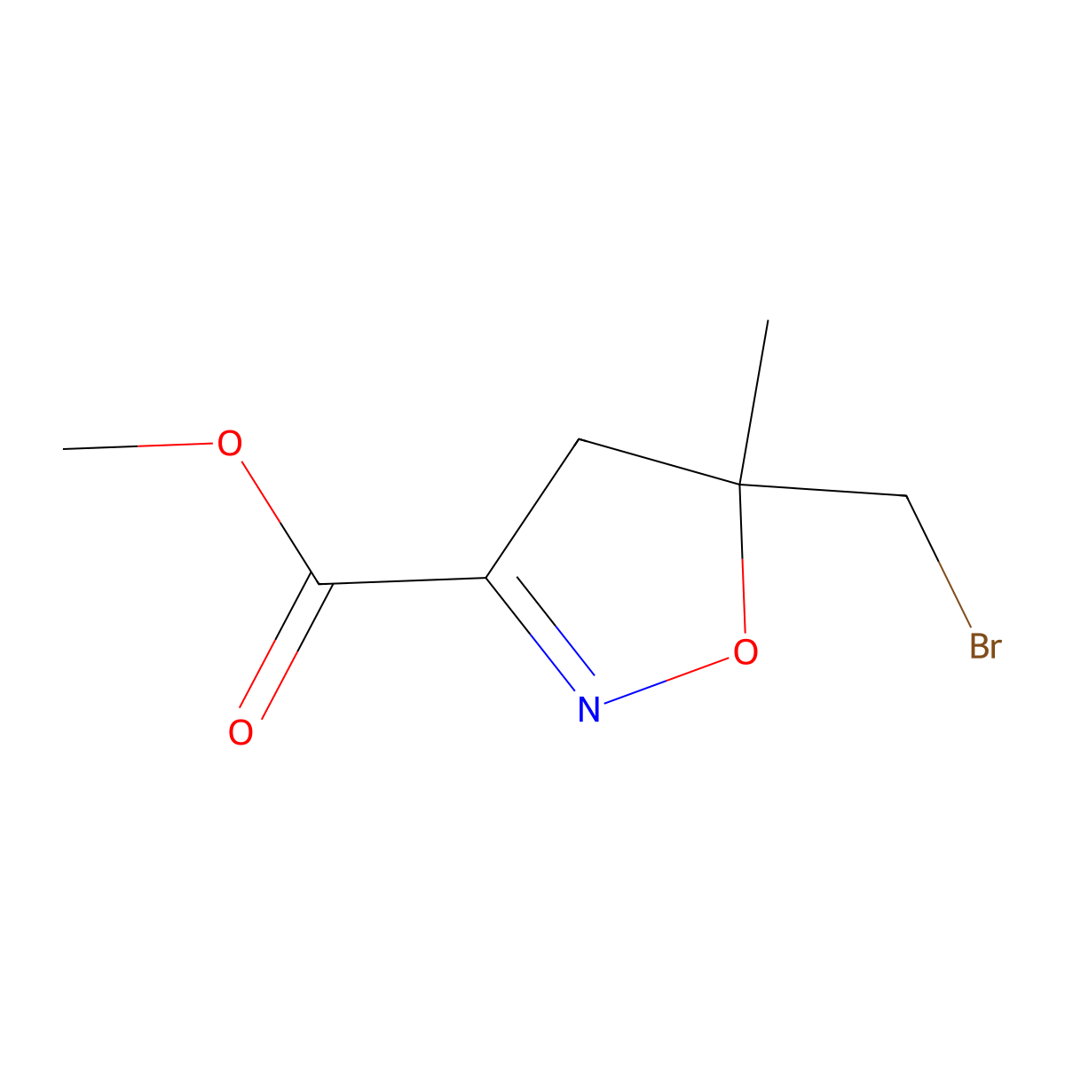 Methyl 5-(bromomethyl)-5-methyl-4,5-dihydro-1,2-oxazole-3-carboxylate molecular structure, CAS 2365418-37-5