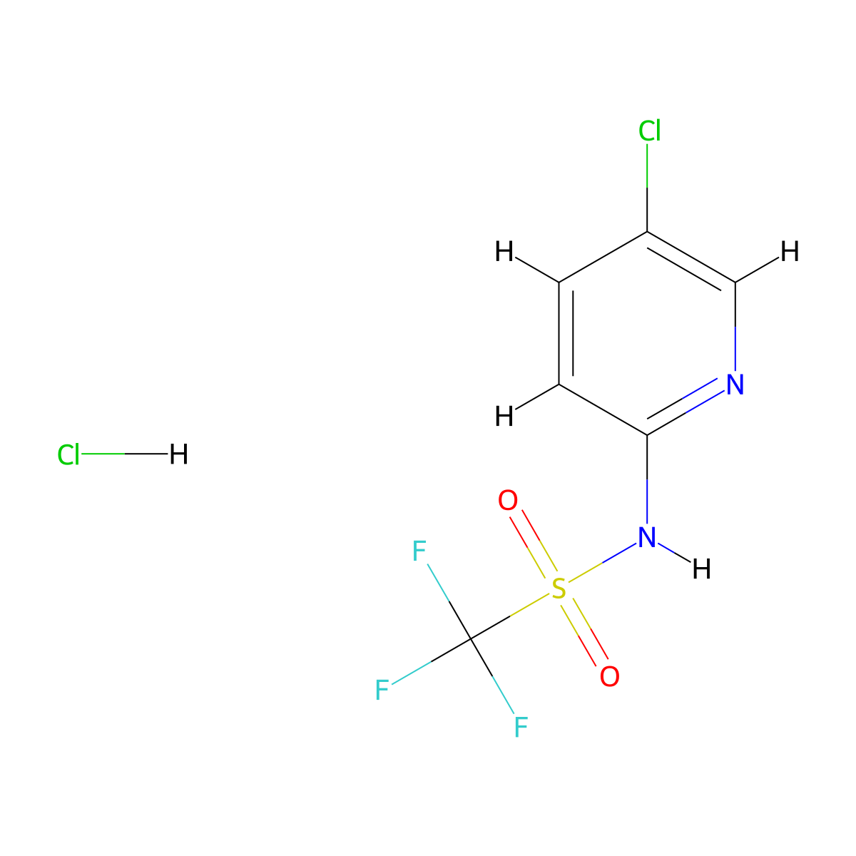 N-(5-Chloropyridin-2-yl)-1,1,1-trifluoromethanesulfonamide hydrochloride molecular structure, CAS 2365418-58-0