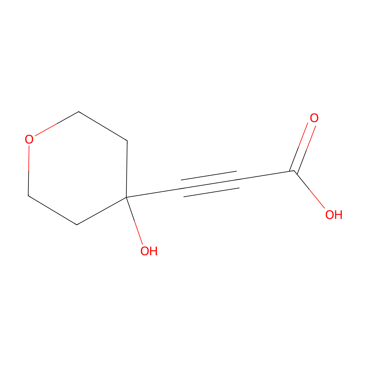 3-(4-Hydroxyoxan-4-yl)prop-2-ynoic acid molecular structure, CAS 2365418-60-4