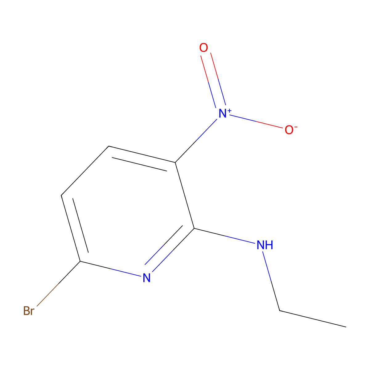 6-Bromo-N-ethyl-3-nitropyridin-2-amine molecular structure, CAS 2365418-68-2