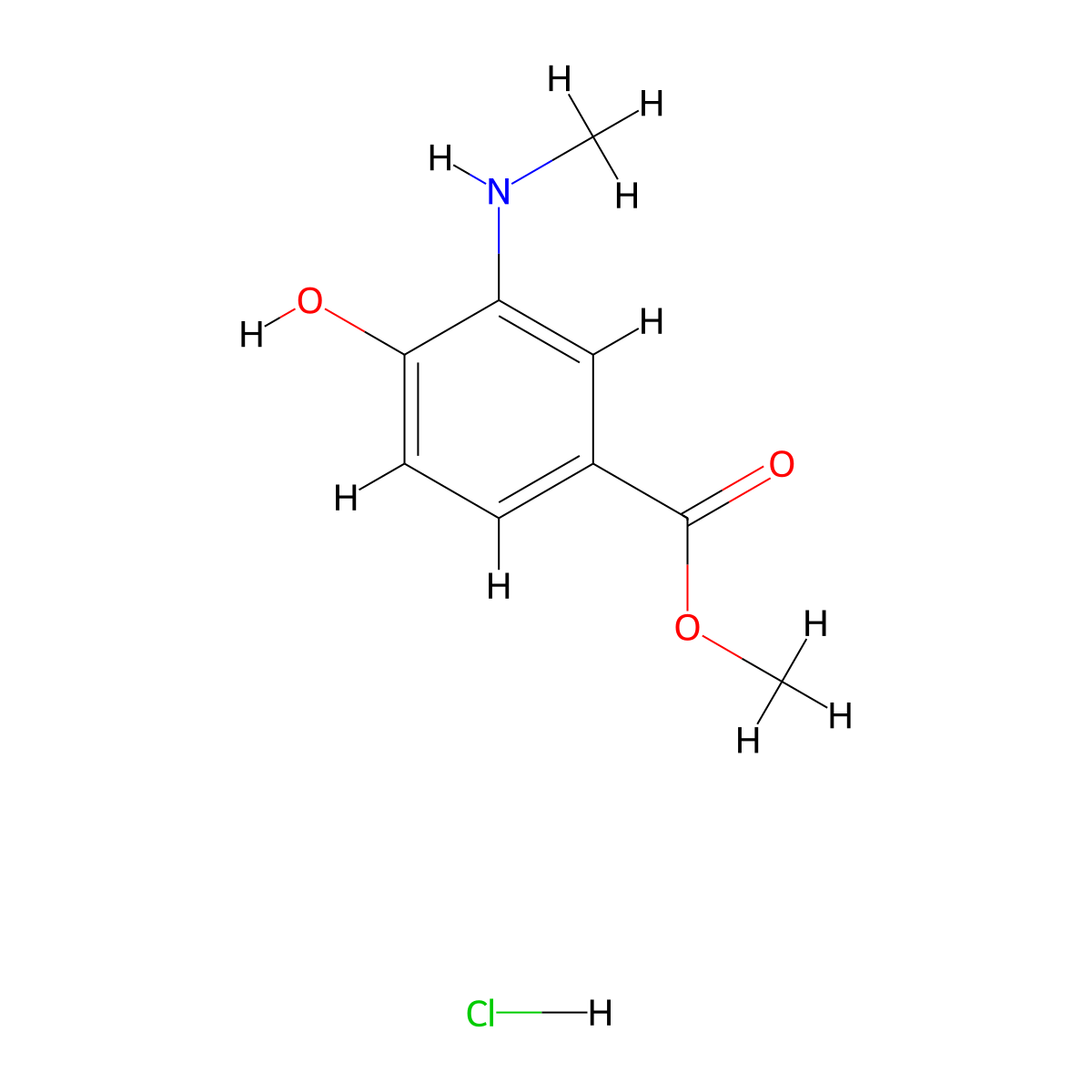 Methyl 4-hydroxy-3-(methylamino)benzoate hydrochloride molecular structure, CAS 2365418-78-4