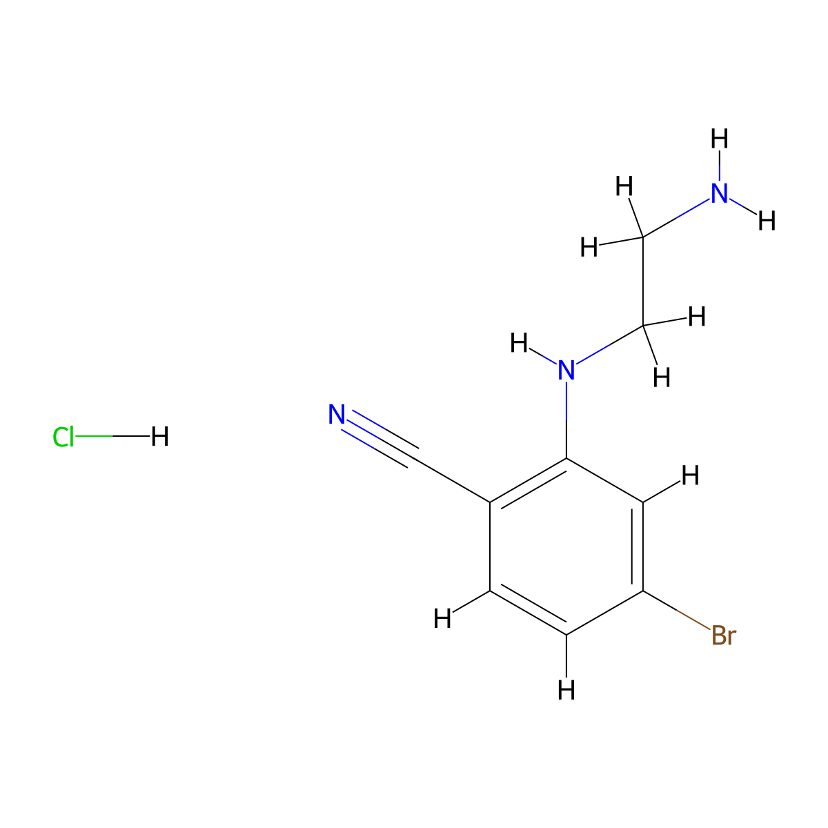 2-[(2-Aminoethyl)amino]-4-bromobenzonitrile hydrochloride molecular structure, CAS 2365418-79-5