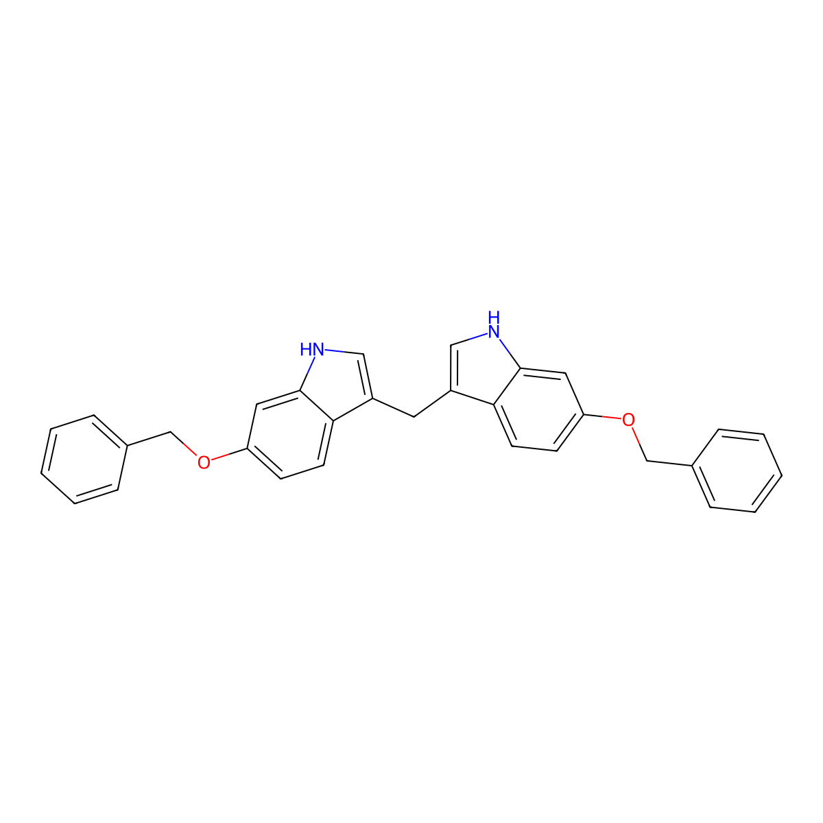 6-(Benzyloxy)-3-{[6-(benzyloxy)-1H-indol-3-yl]methyl}-1H-indole molecular structure, CAS 2365418-80-8