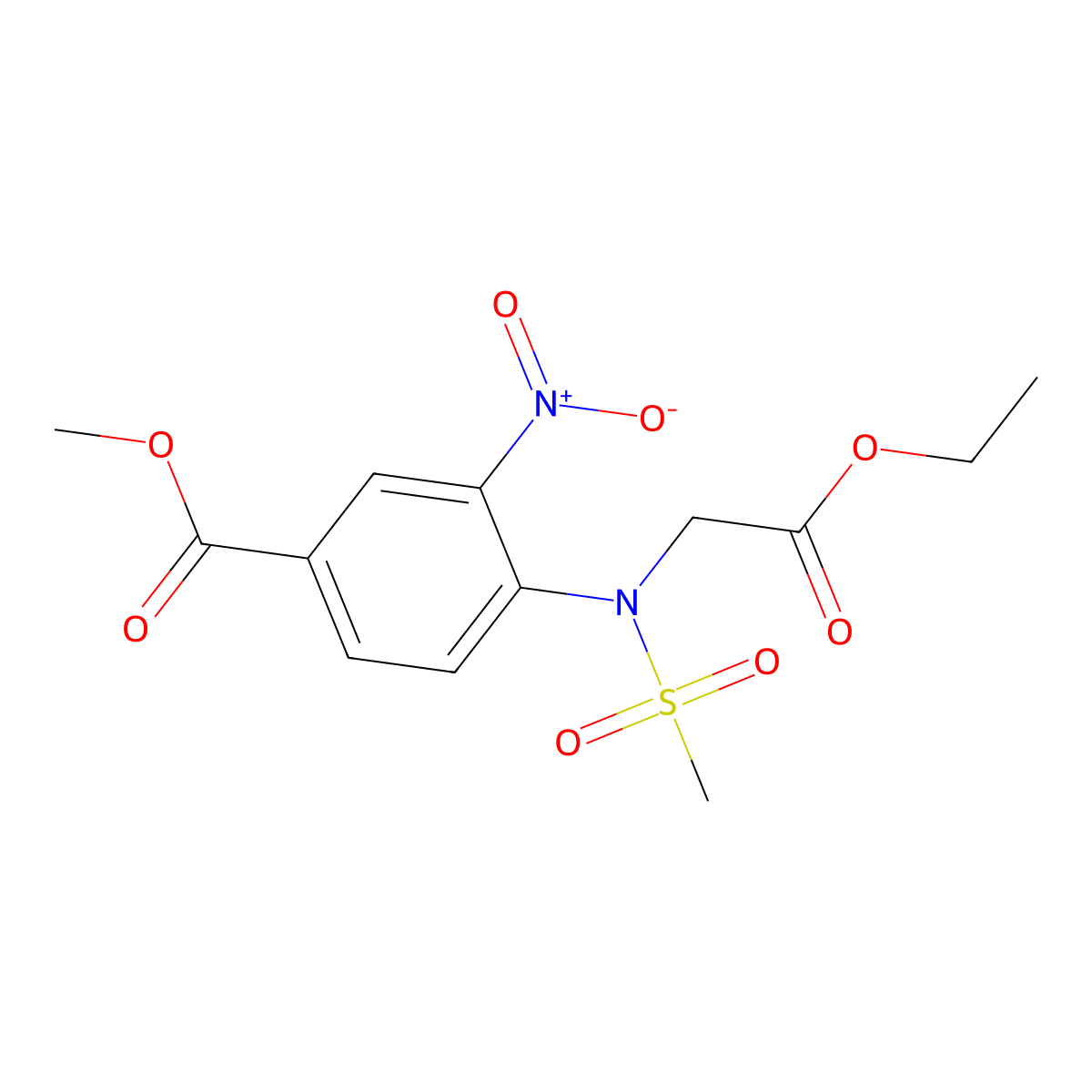 Methyl 4-[N-(2-ethoxy-2-oxoethyl)methanesulfonamido]-3-nitrobenzoate molecular structure, CAS 2365418-81-9