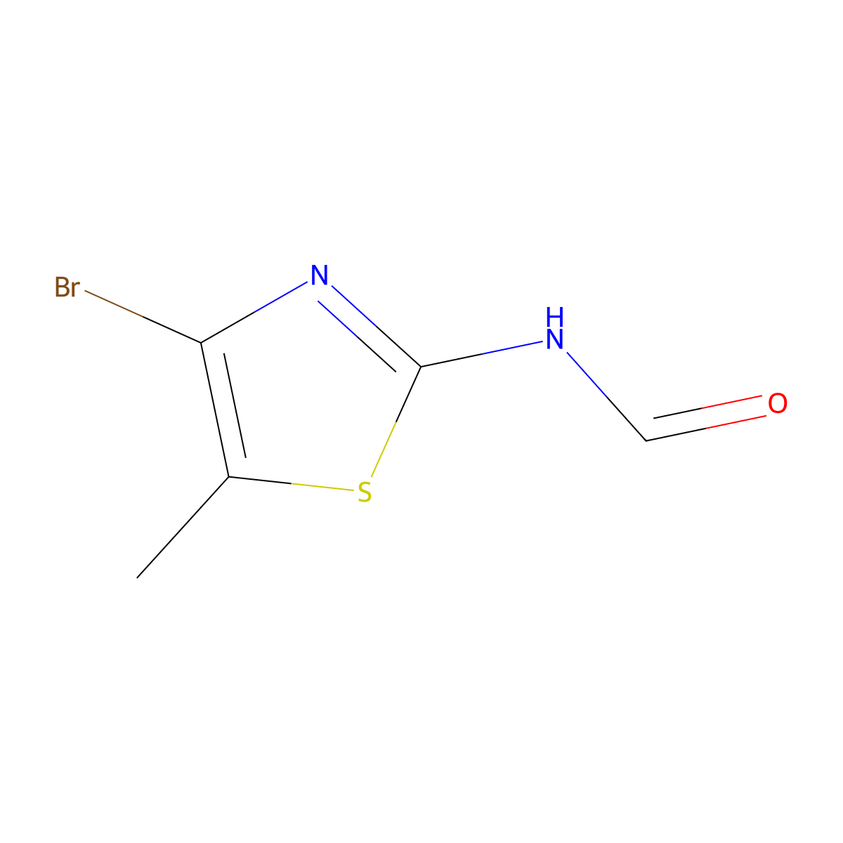 N-(4-Bromo-5-methyl-1,3-thiazol-2-yl)formamide molecular structure, CAS 2365418-84-2