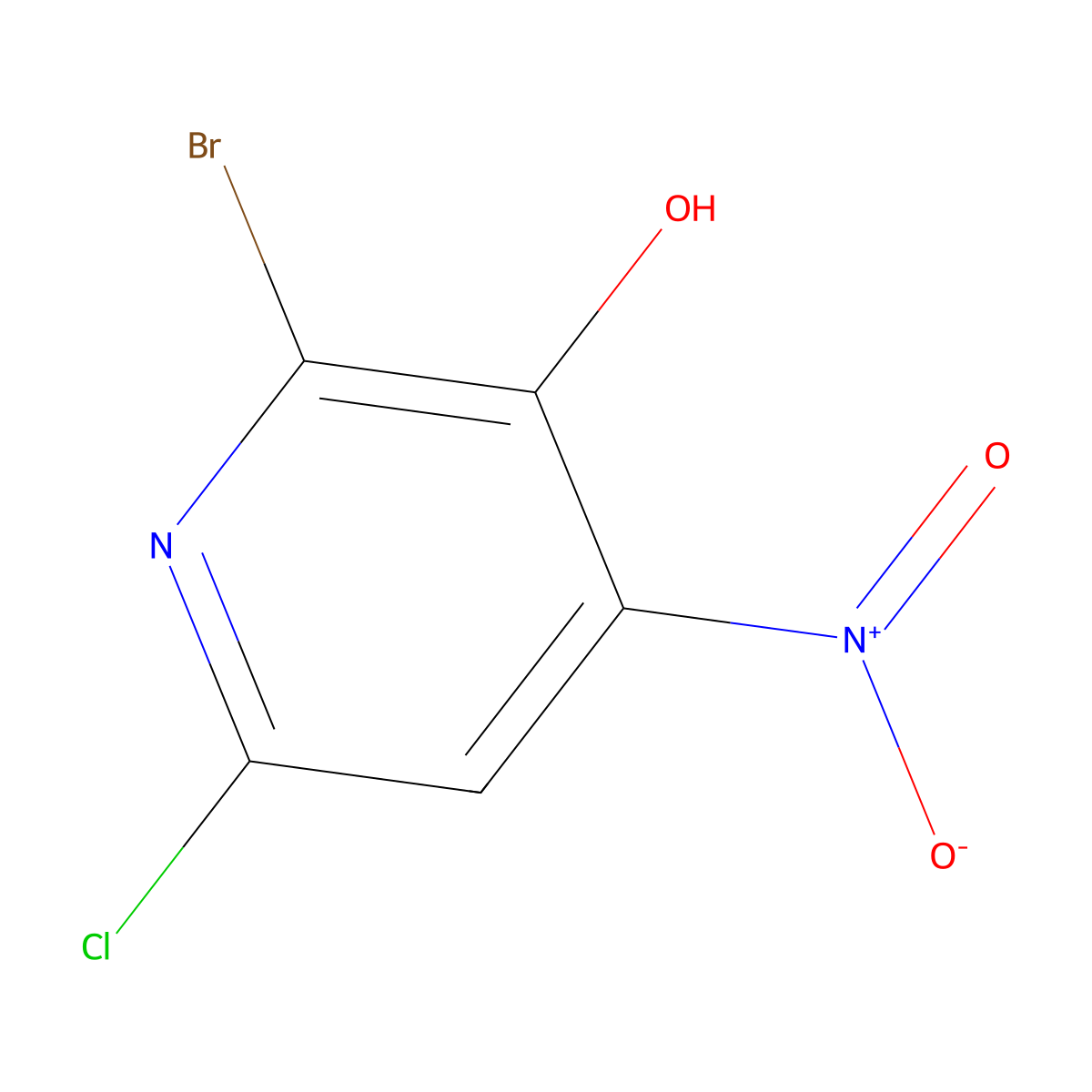 2-Bromo-6-chloro-4-nitropyridin-3-ol molecular structure, CAS 2365418-89-7