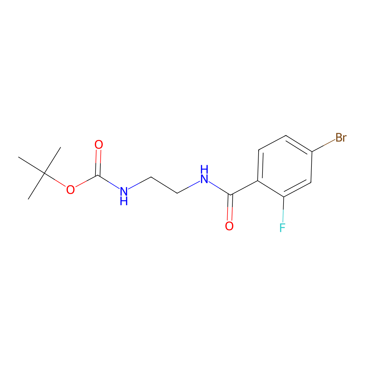 tert-Butyl N-{2-[(4-bromo-2-fluorophenyl)formamido]ethyl}carbamate molecular structure, CAS 2365419-02-7