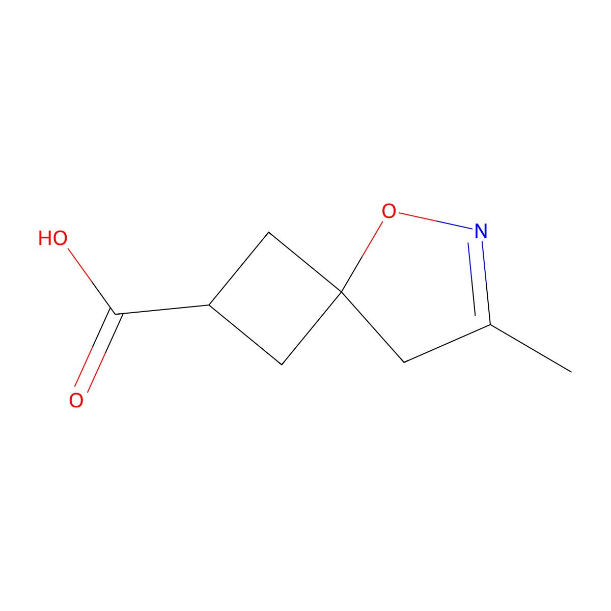 7-Methyl-5-oxa-6-azaspiro[3.4]oct-6-ene-2-carboxylic acid molecular structure, CAS 2365419-04-9