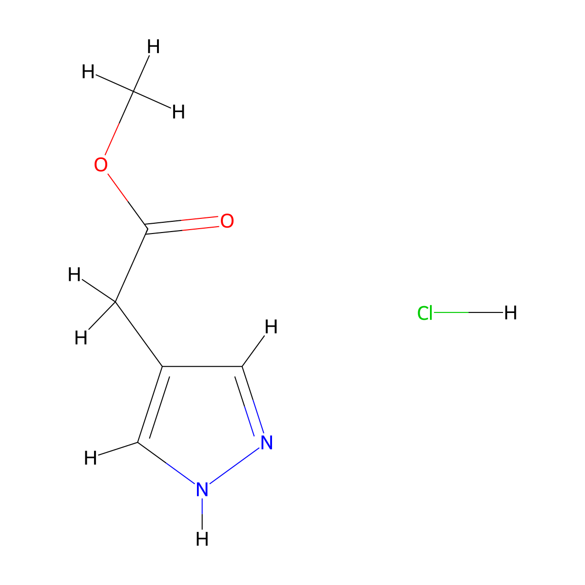 (1H-Pyrazol-4-yl)-acetic acid methyl ester hydrochloride molecular structure, CAS 2365419-20-9