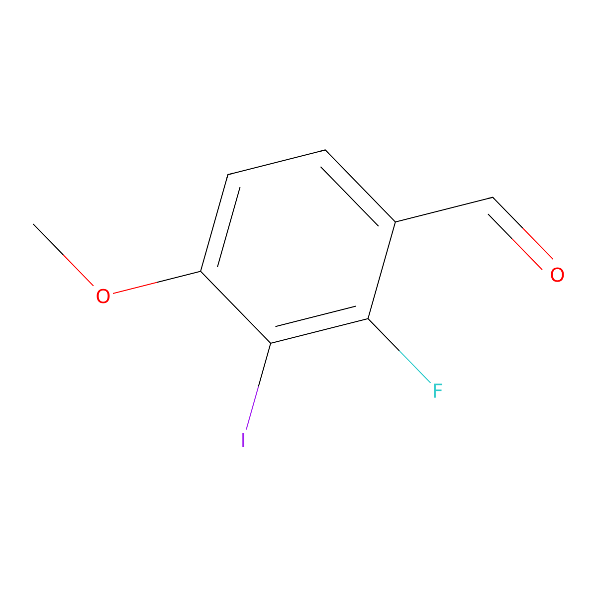 2-Fluoro-3-iodo-4-methoxybenzaldehyde molecular structure, CAS 2365419-30-1