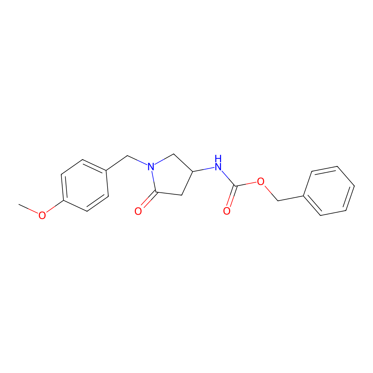 Benzyl N-{1-[(4-methoxyphenyl)methyl]-5-oxopyrrolidin-3-yl}carbamate molecular structure, CAS 2365419-31-2