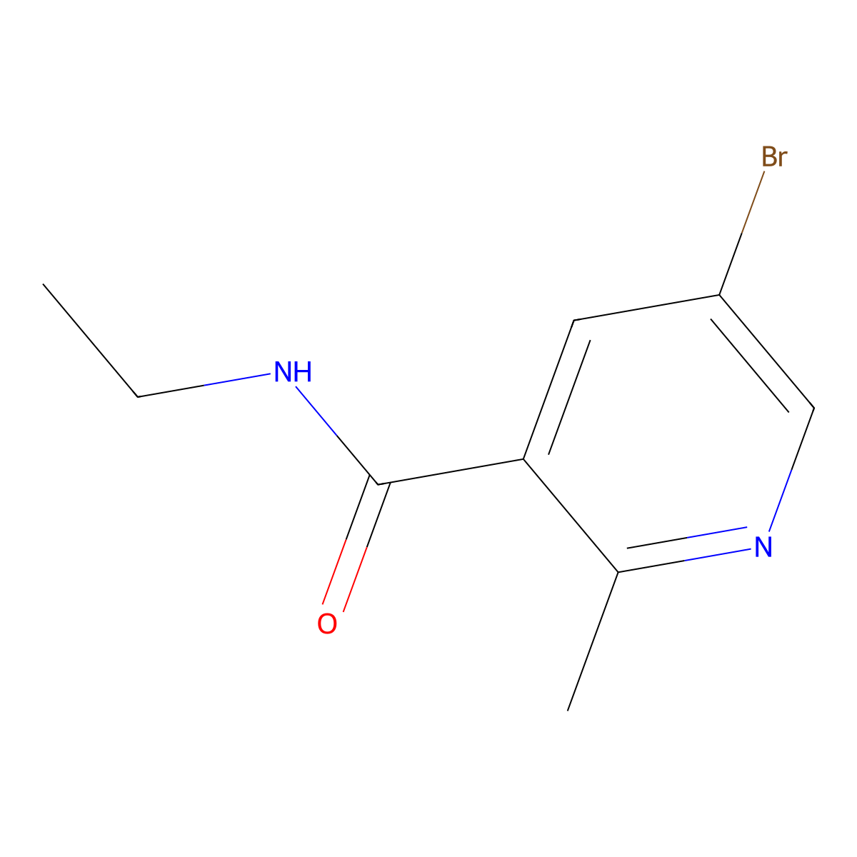 5-bromo-N-ethyl-2-methylpyridine-3-carboxamide molecular structure, CAS 2365419-34-5