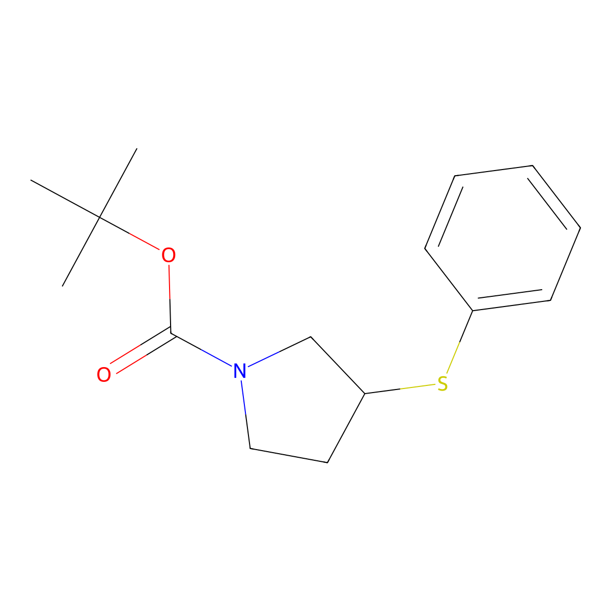 tert-Butyl 3-(phenylsulfanyl)pyrrolidine-1-carboxylate molecular structure, CAS 2365419-37-8