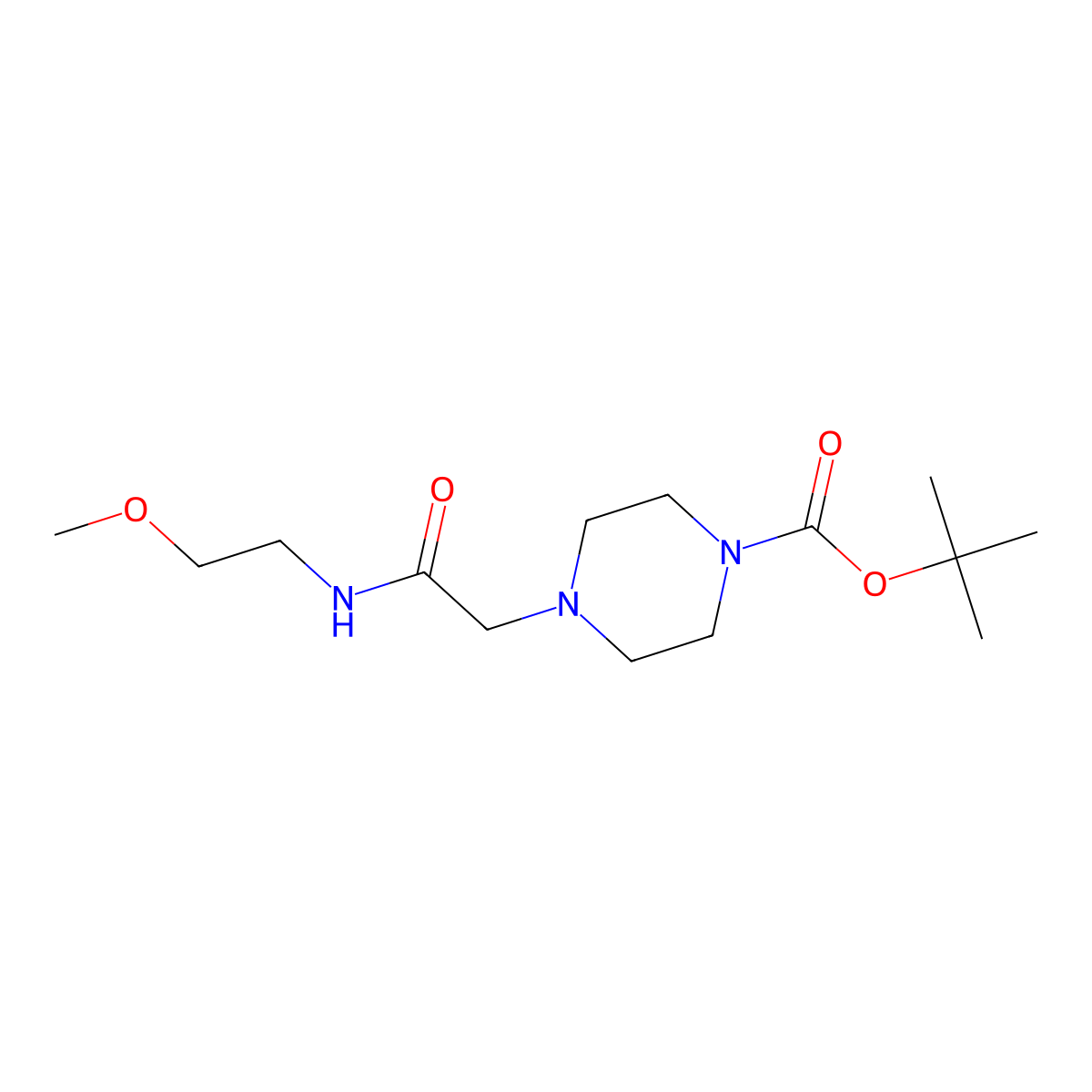 tert-Butyl 4-{[(2-methoxyethyl)carbamoyl]methyl}piperazine-1-carboxylate molecular structure, CAS 2365419-48-1