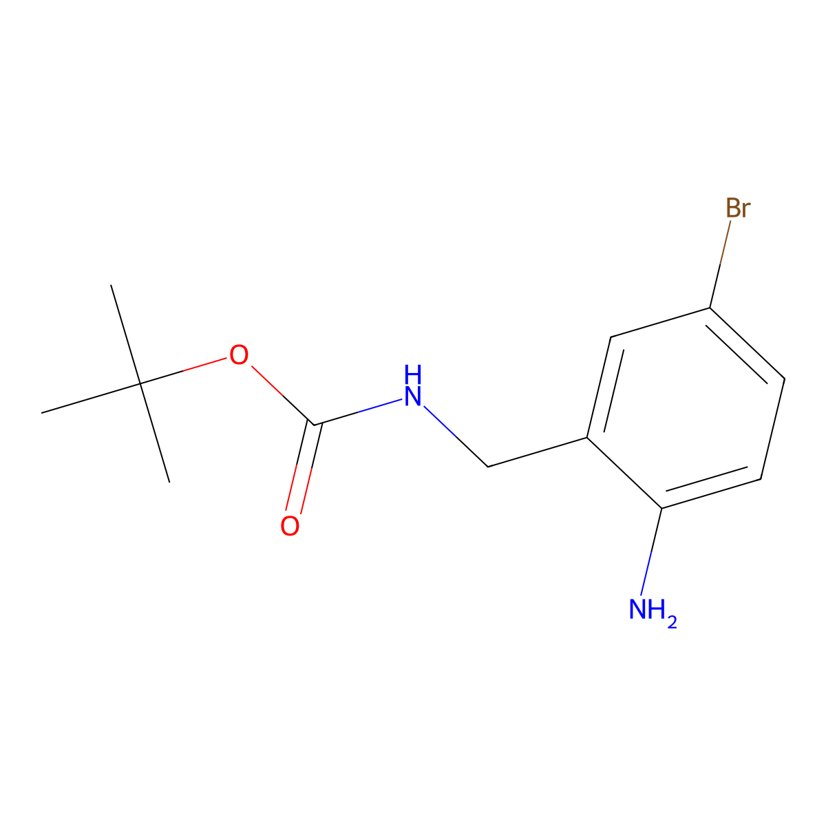 tert-butyl N-((2-amino-5-bromophenyl)methyl)carbamate molecular structure, CAS 2365419-71-0