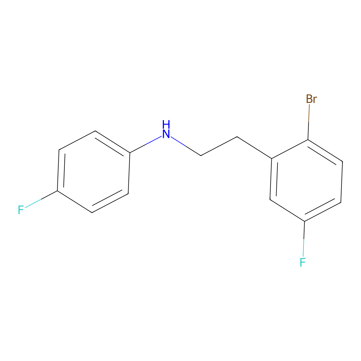 [2-(2-Bromo-5-fluoro-phenyl)-ethyl]-(4-fluoro-phenyl)-amine molecular structure, CAS 2365419-77-6
