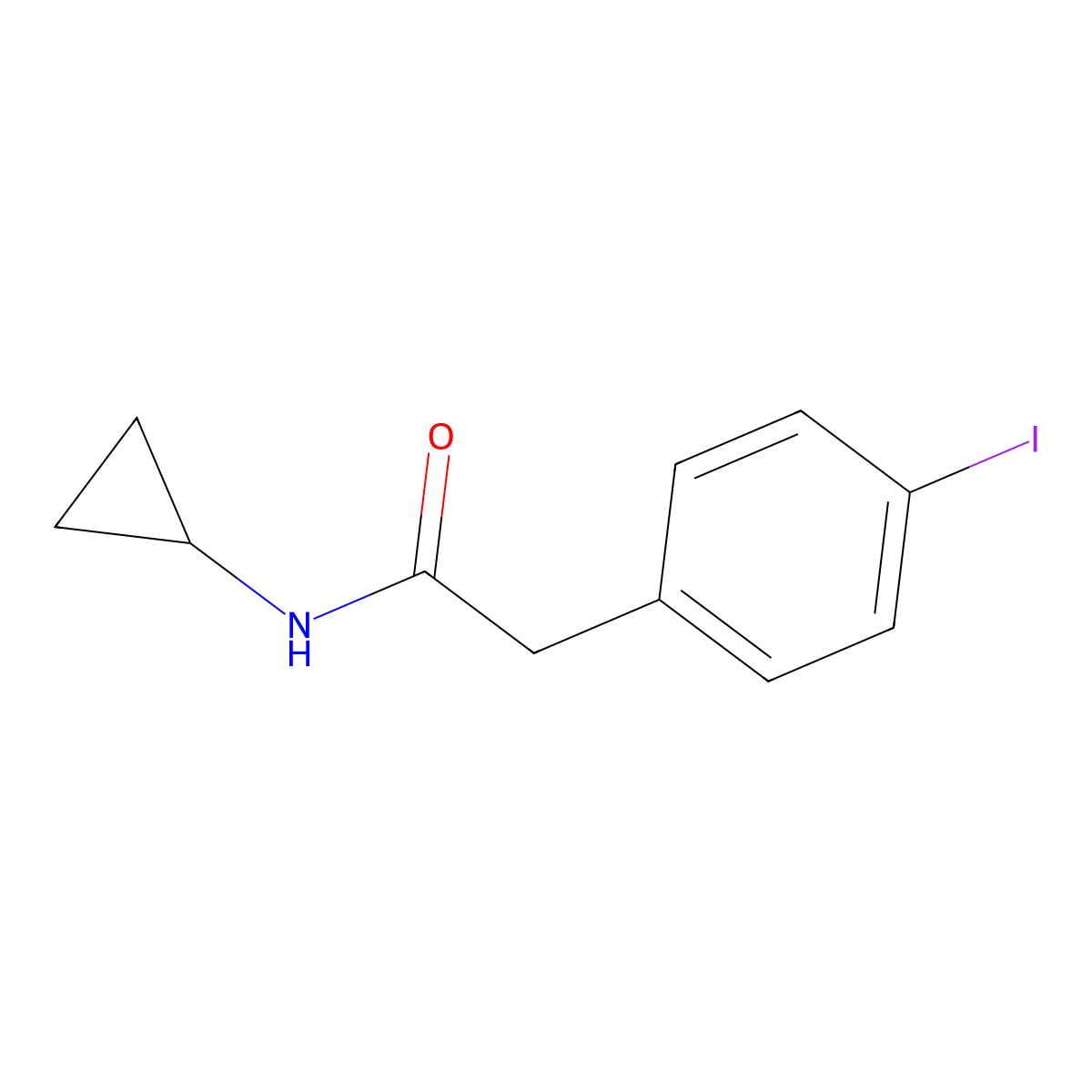 N-Cyclopropyl-2-(4-iodophenyl)acetamide molecular structure, CAS 2365419-98-1