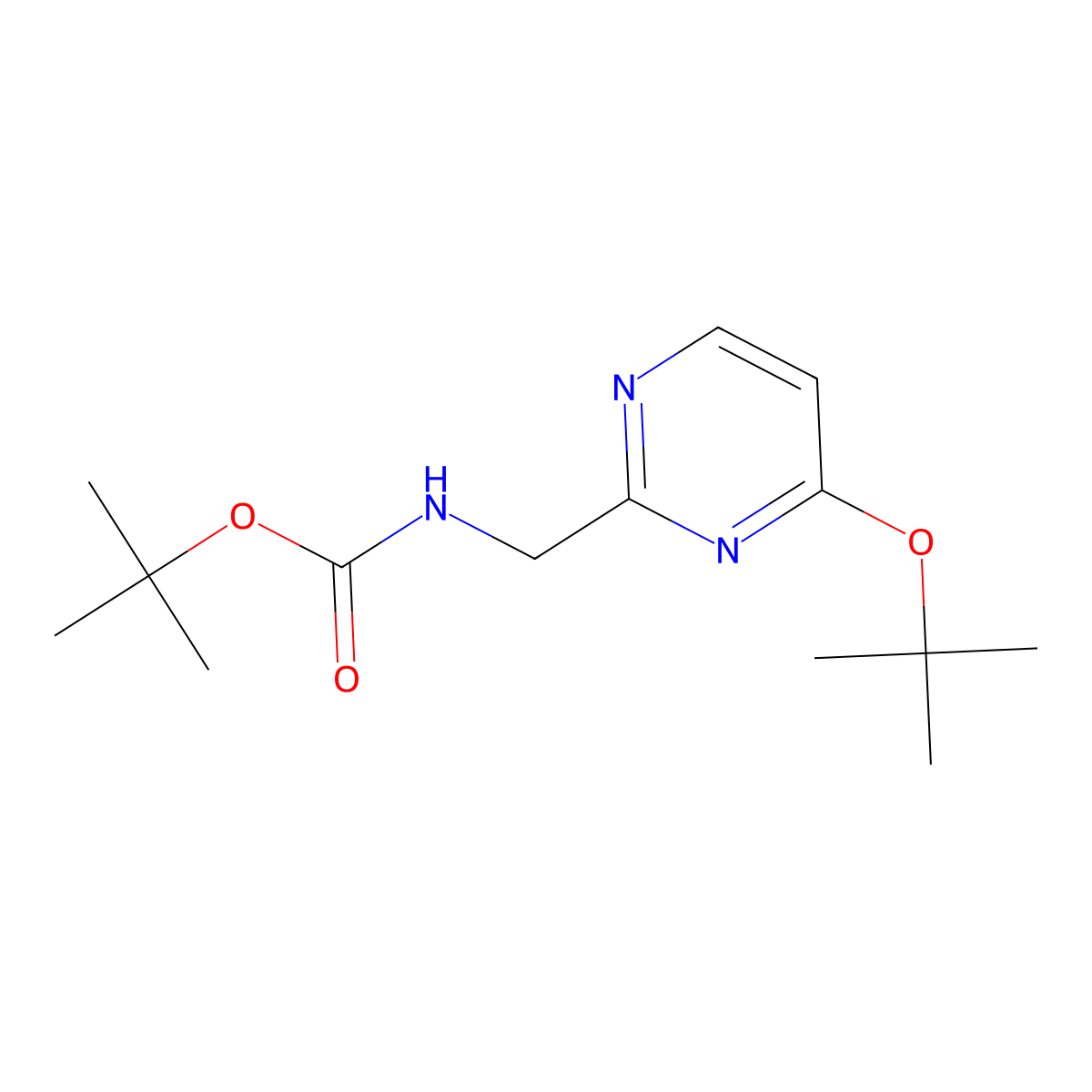 (4-tert-Butoxy-pyrimidin-2-ylmethyl)-carbamic acid tert-butyl ester molecular structure, CAS 2365420-00-2