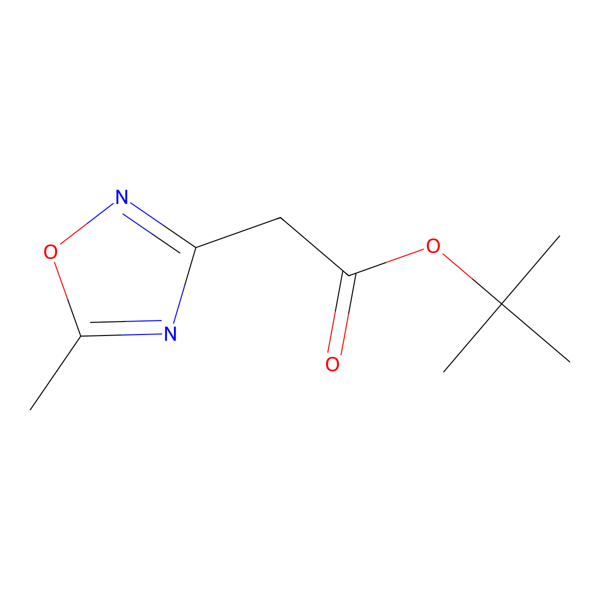 tert-Butyl 2-(5-methyl-1,2,4-oxadiazol-3-yl)acetate molecular structure, CAS 2365420-05-7