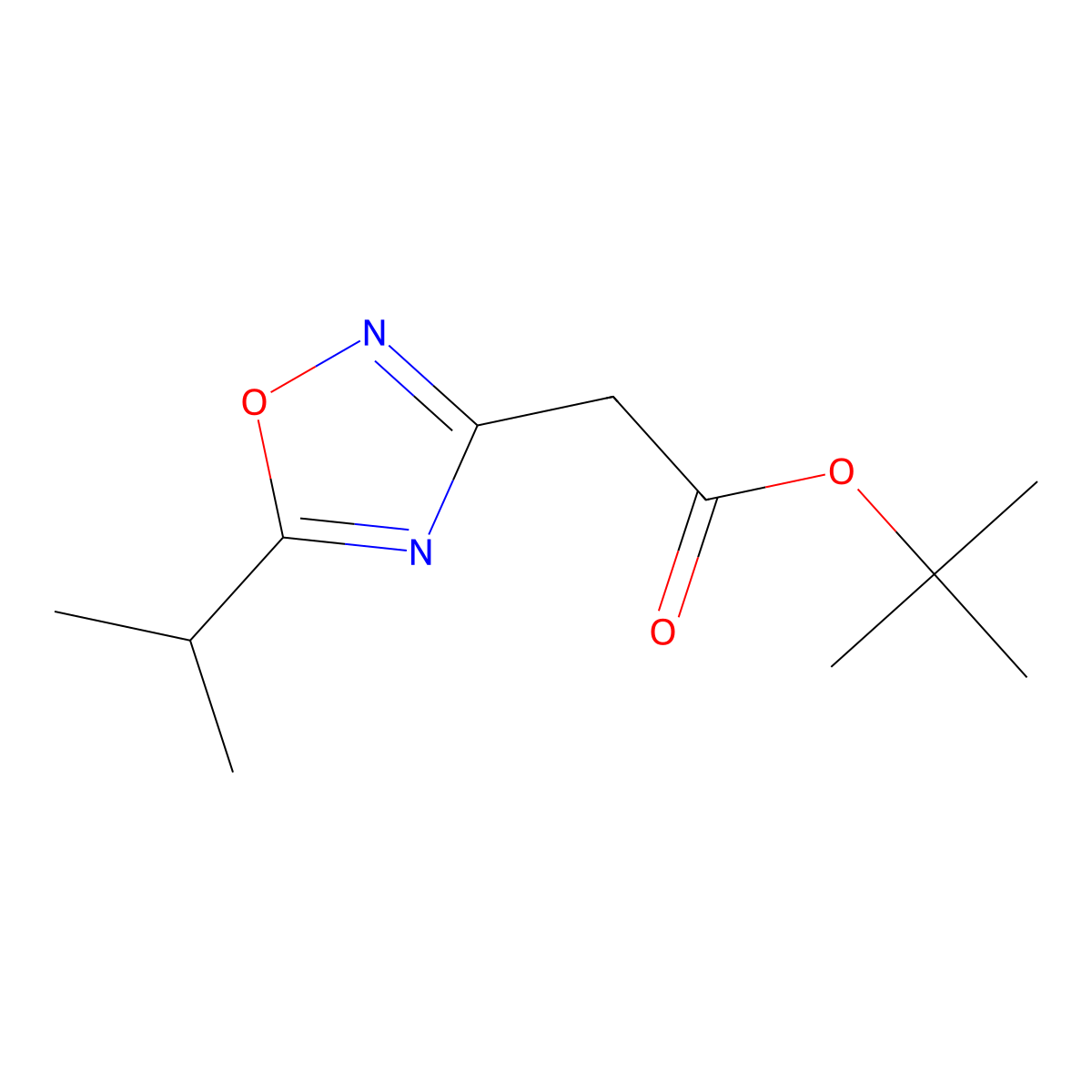 tert-Butyl 2-(5-isopropyl-1,2,4-oxadiazol-3-yl)acetate molecular structure, CAS 2365420-19-3