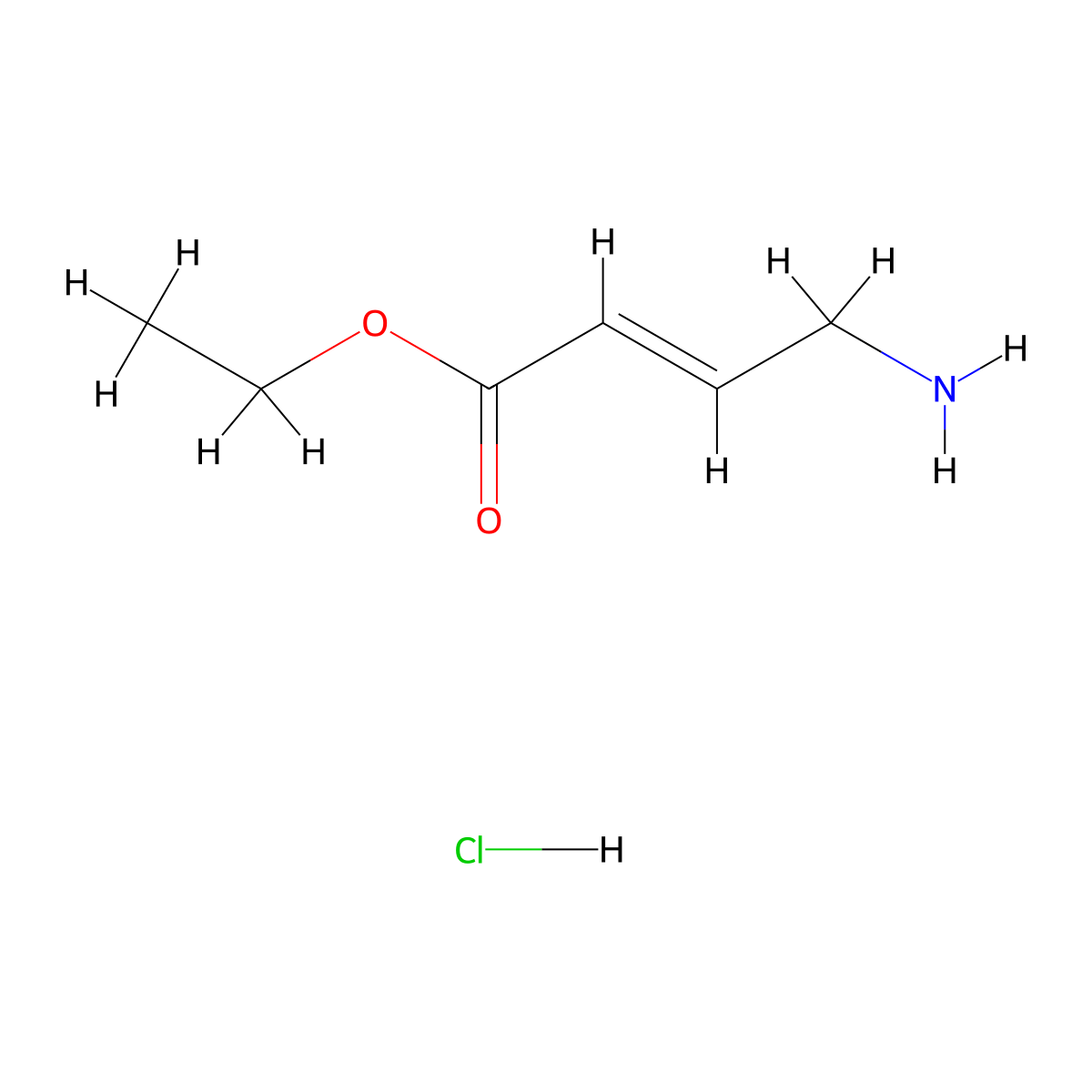 (E)-ethyl 4-aminobut-2-enoate hydrochloride molecular structure, CAS 2365421-25-4