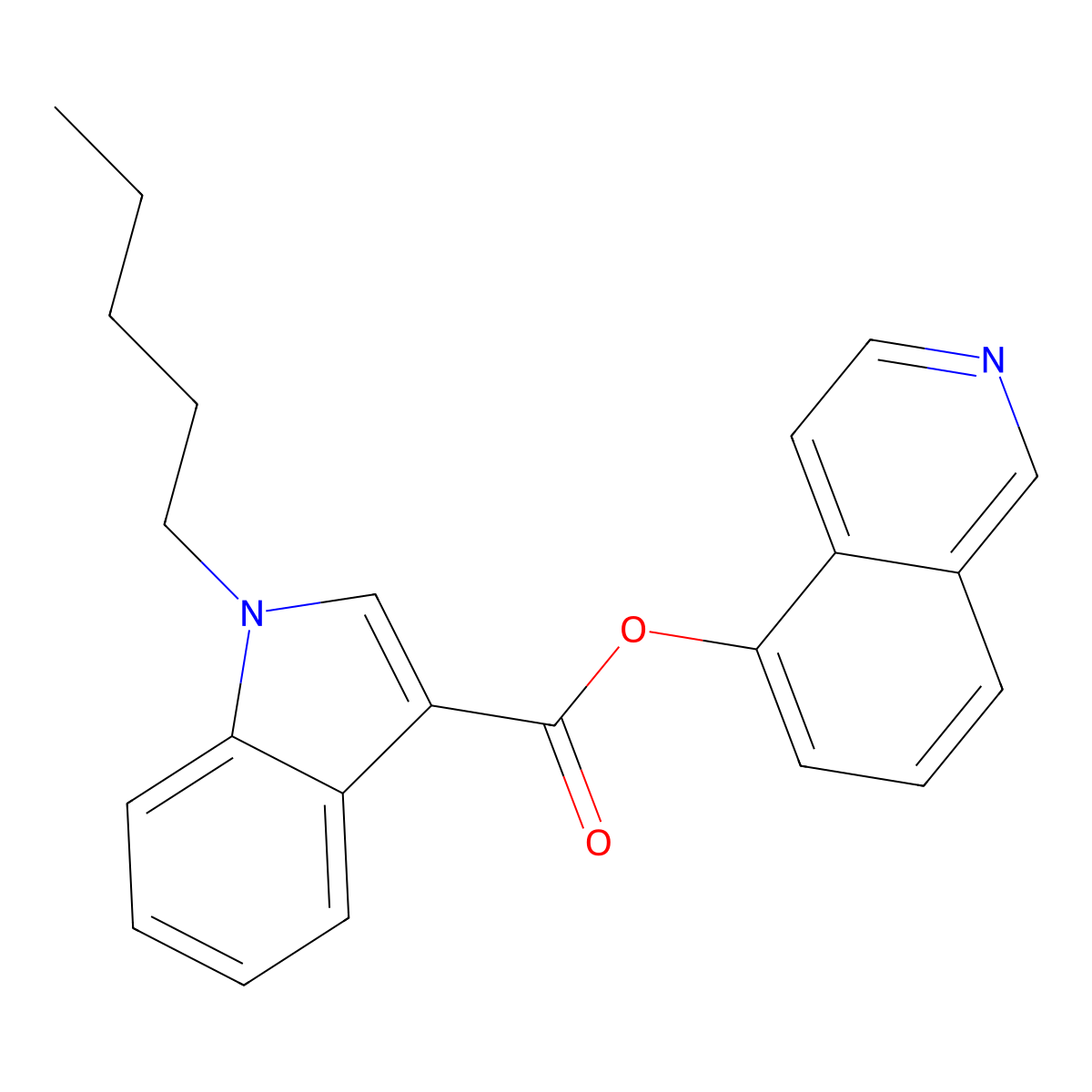 PB-22 5-hydroxyisoquinoline isomer molecular structure, CAS 2365471-14-1