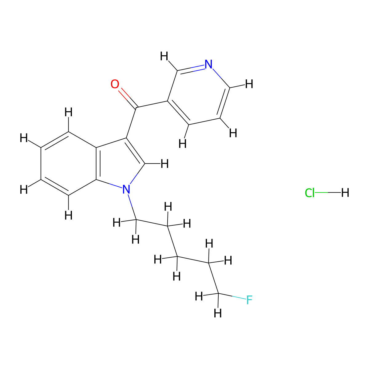5-Fluoropentyl-3-pyridinoylindole (hydrochloride) molecular structure, CAS 2365471-19-6