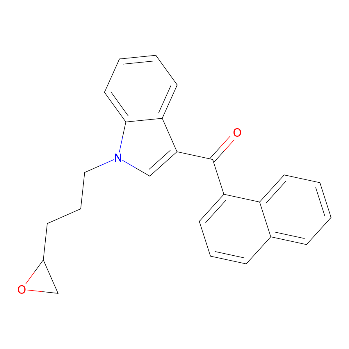 naphthalen-1-yl(1-(3-(oxiran-2-yl)propyl)-1H-indol-3-yl)methanone molecular structure, CAS 2365471-31-2