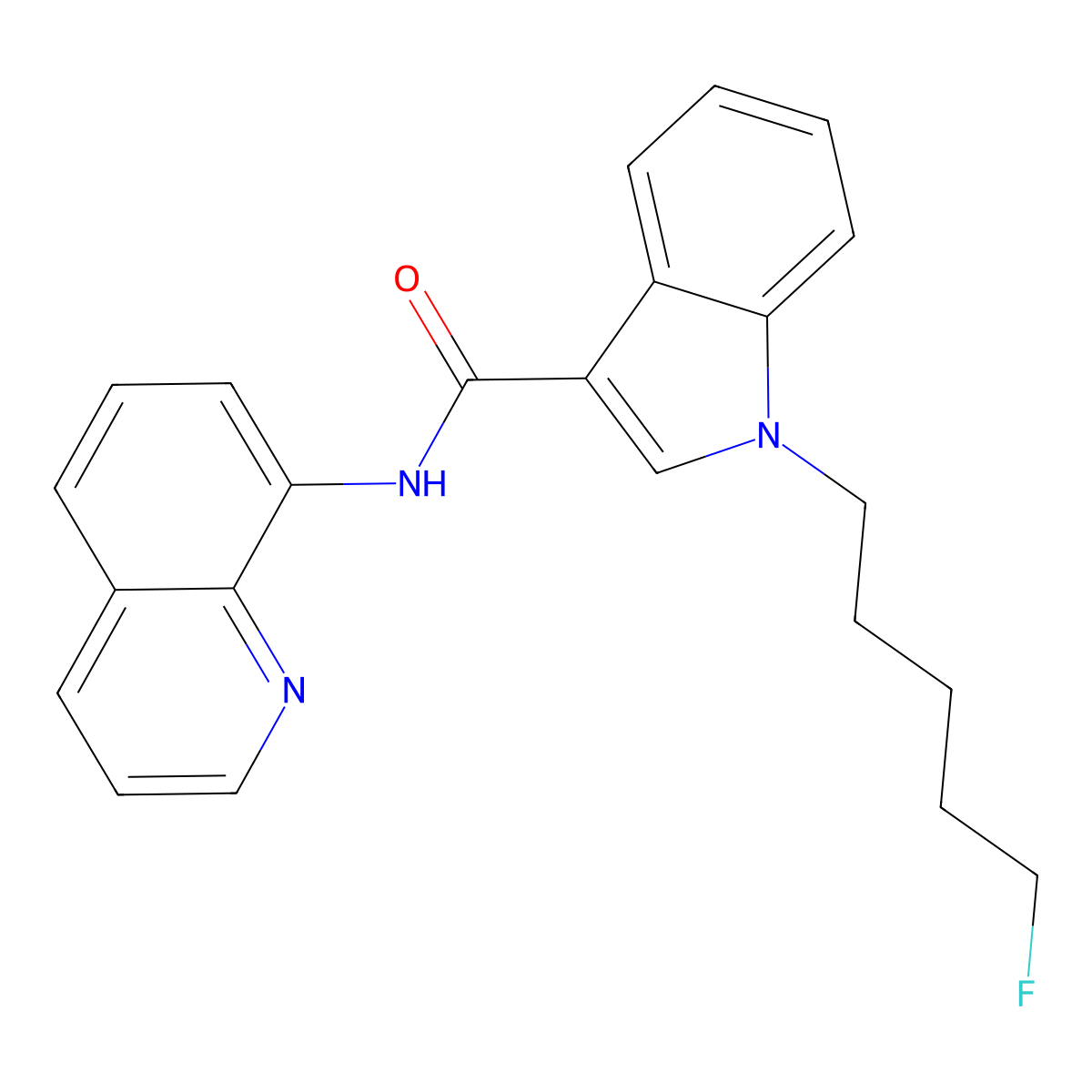 1-(5-fluoropentyl)-N-(quinolin-8-yl)-1H-indole-3-carboxamide molecular structure, CAS 2365471-42-5