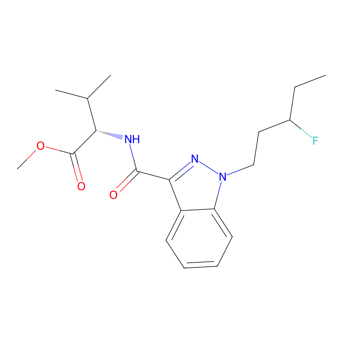 methyl(1-(3-fluoropentyl)-1H-indazole-3-carbonyl)-L-valinate molecular structure, CAS 2365471-43-6