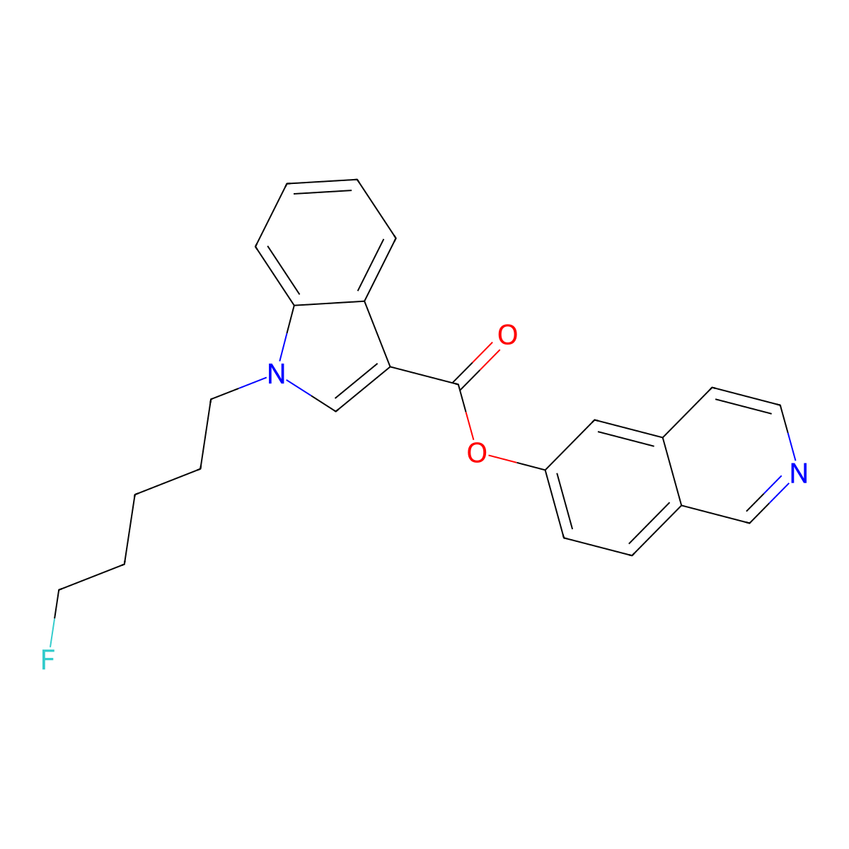 isoquinolin-6-yl1-(5-fluoropentyl)-1H-indole-3-carboxylate molecular structure, CAS 2365471-44-7