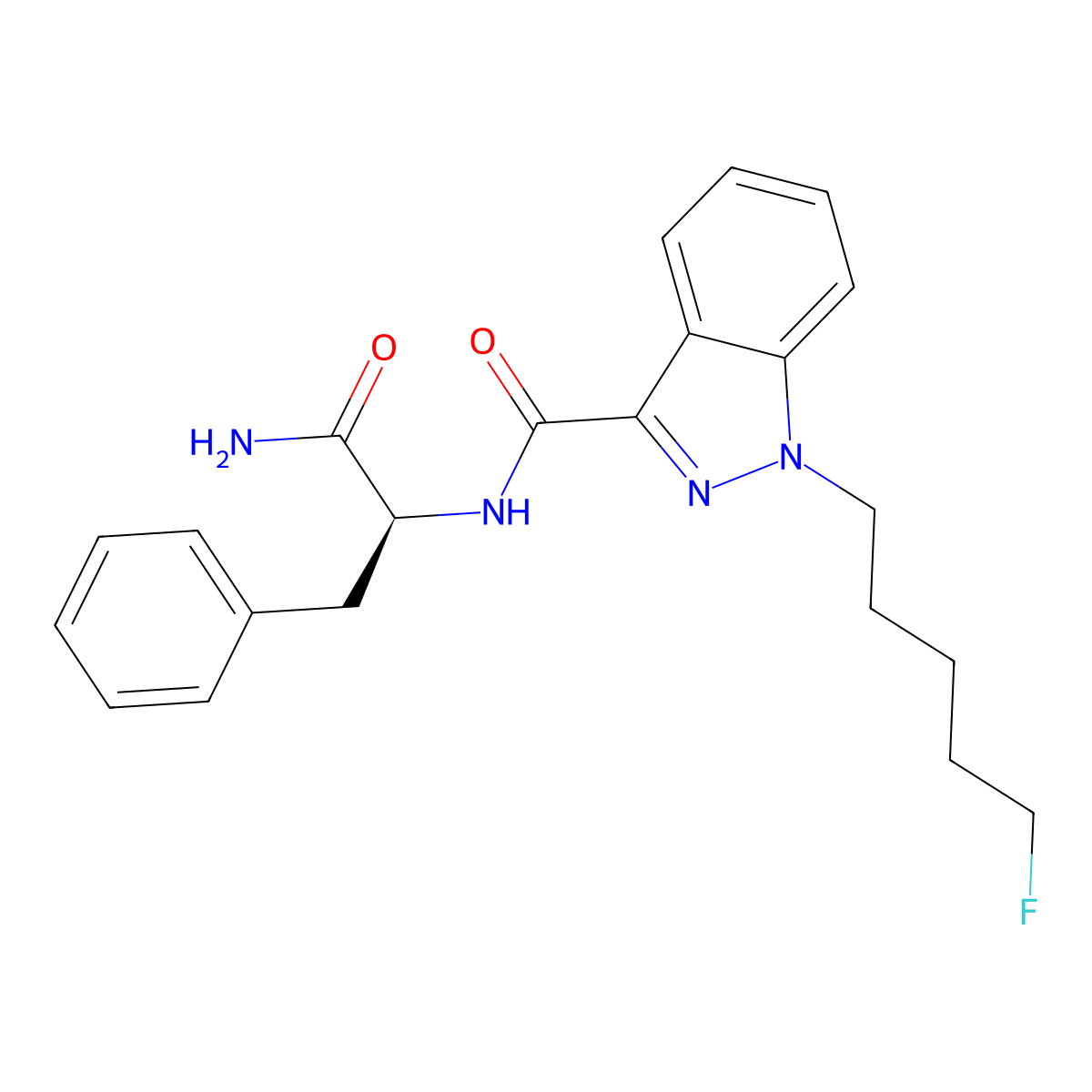 (S)-N-(1-amino-1-oxo-3-phenylpropan-2-yl)-1-(5-fluoropentyl)-1H-indazole-3-carboxamide molecular structure, CAS 2365471-47-0
