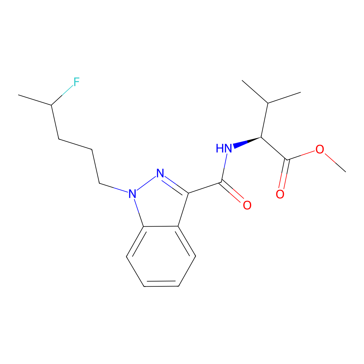 methyl(1-(4-fluoropentyl)-1H-indazole-3-carbonyl)-L-valinate molecular structure, CAS 2365471-60-7