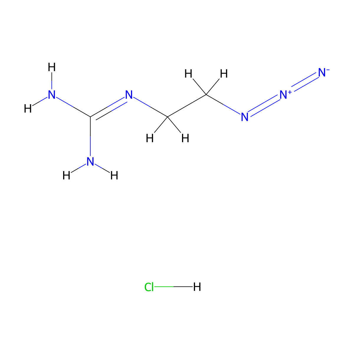 N-(2-azidoethyl)guanidine hydrochloride molecular structure, CAS 2365502-72-1