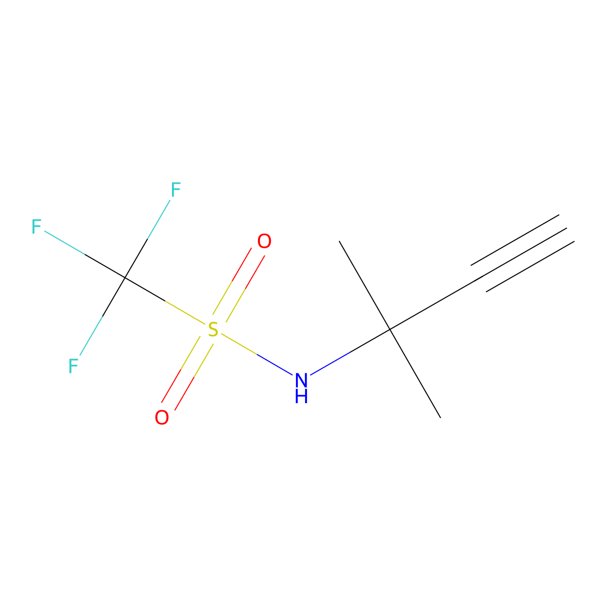 1,1,1-trifluoro-N-(2-methylbut-3-yn-2-yl)methanesulfonamide molecular structure, CAS 2365521-85-1
